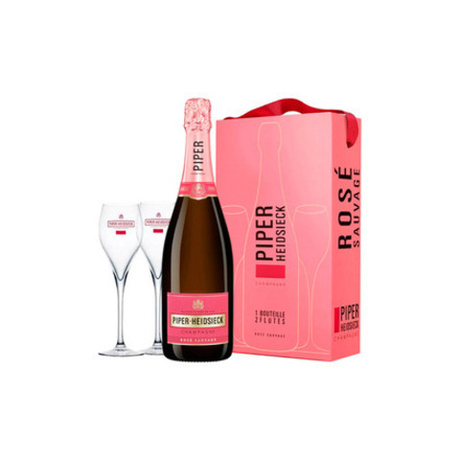 Шампанское Пайпер Хайдсик Розе Соваж Брют +2 бокала