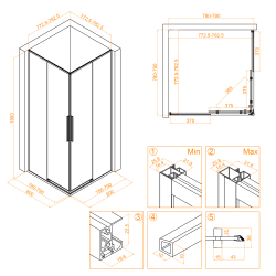 Душевой уголок RGW SV-31 (Прозрачное, 800x800)