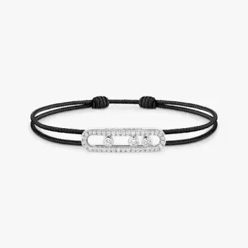 Браслет Messika Care(s) black cord pave bracelet