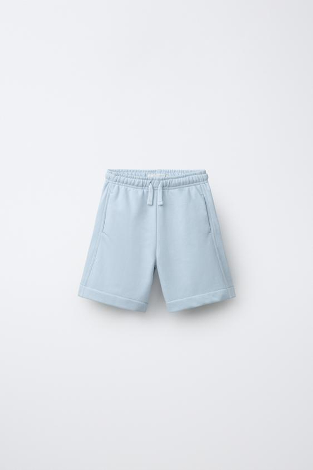 ZARA НАБОР ИЗ ДВУХ ОДНОТОННЫХ БЕРМУДОВ, СЕРЫЙ/СИНИЙ