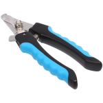 Когтерез для животных «ЗООУЛЬТРА», пружинный механизм, ручки прорезиненные - волна, цвет чёрный / голубой, 16см