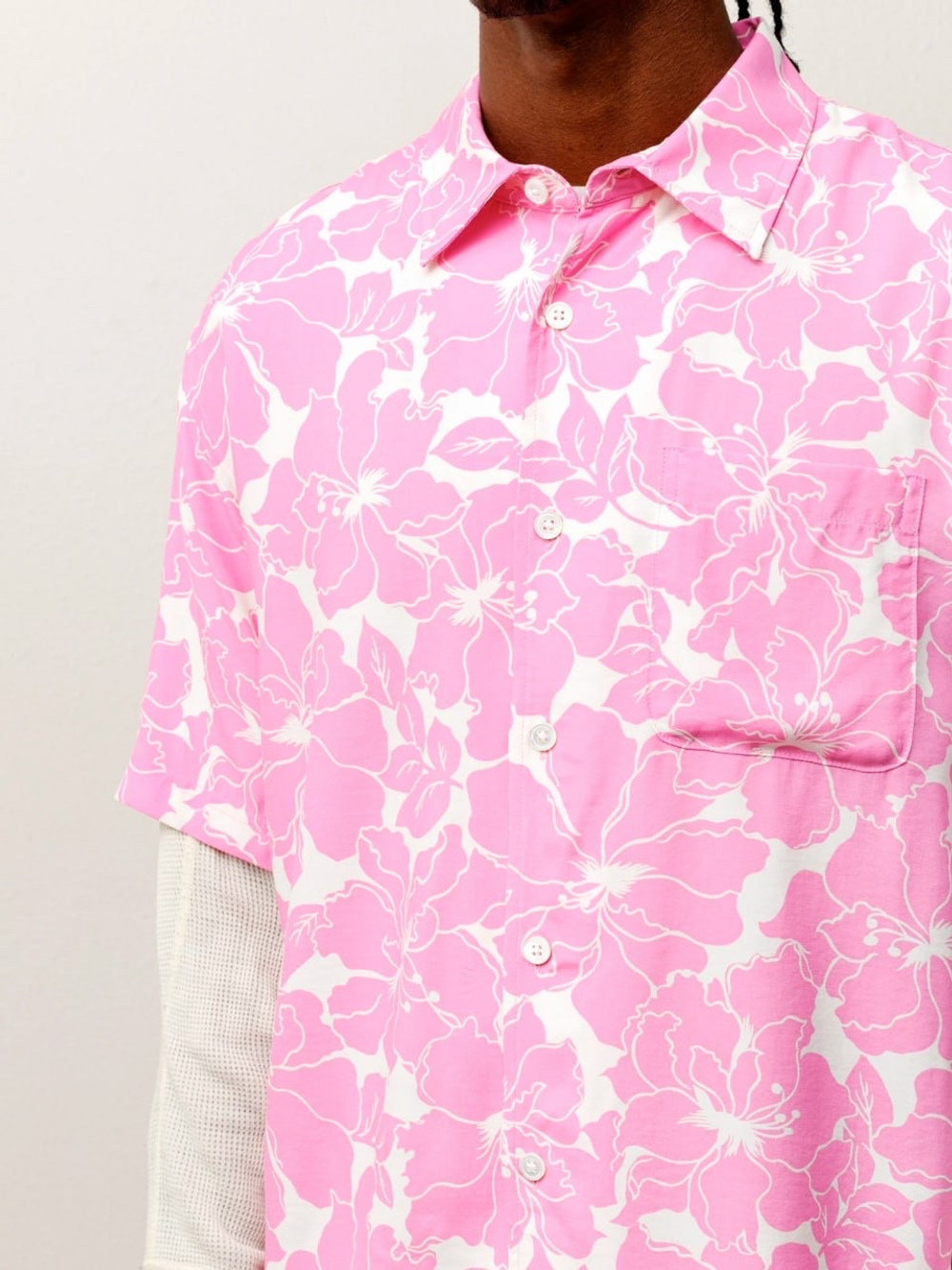 Рубашка Stussy Floral Hawaiian Pink