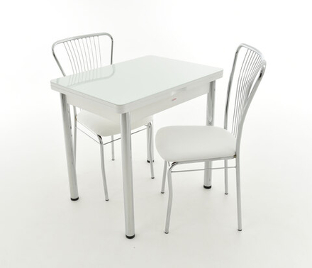 Стол Аврора Бари мини, Стекло, Белый