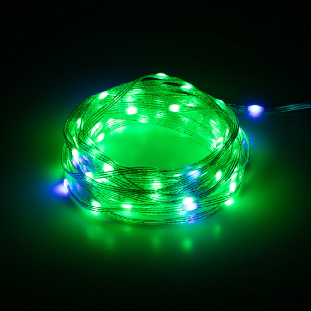 Светодиодная новогодняя гирлянда ЭРА ERASG -01 умная нить RGB 10 м управление через мобильное приложение
