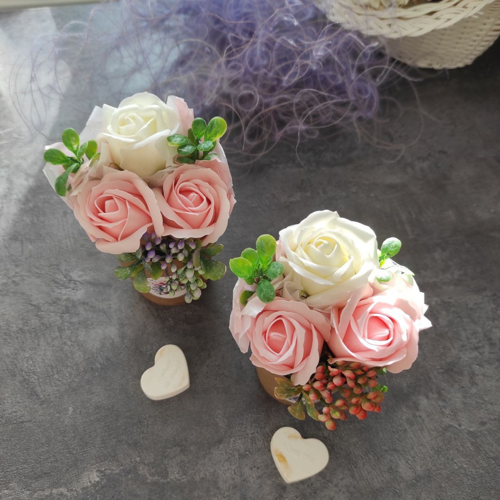 Мини букет из 3 мыльных роз на 14 февраля, 8 марта
