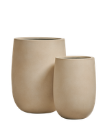 Кашпо TREEZ ERGO - Fine Rock - Высокая округлая чаша - Песок тёплый беж