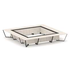 Steel Meet Стол переговорный квадратный KMK-PR.B.SP-24K Денвер Светлый/Графит Глянец/Металл Антрацит