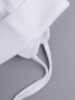 Шапка с ушками для девочки трикотажная на завязках