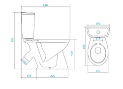 Унитаз-компакт Santek Бриз, 1 режим смыва, сиденье полипропилен