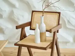 Стул Nordic, орех, светлый ротанг