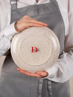 Набор посуды 2 тарелки плоские охра фарфор 21 см