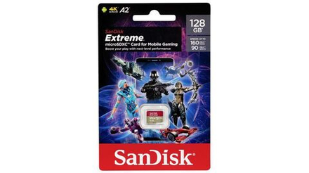 Карта памяти SanDisk Extreme microSDXC 128GB Mobile Gaming UHS-I U3 V30 A2, R/W 190/90 МБ/с
