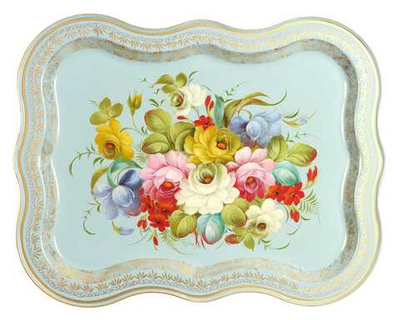 Жостовский поднос декоративный, размер 51х40 см (A25), металлический