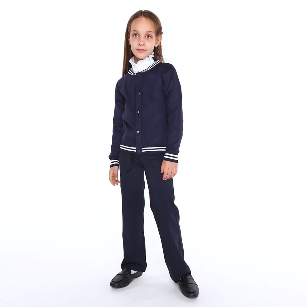 Брюки для девочек А.509A-B39, т.синий, р-р 122см 9588833