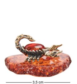 AM-1289 Фигурка «Скорпиончик» (латунь, янтарь)