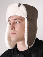 Шапка ушанка Город Горький бежевая