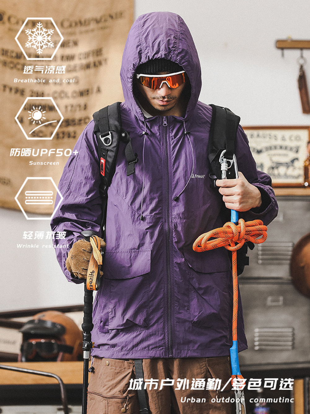 стильная мужская куртка с УФ-защитой UPF50+