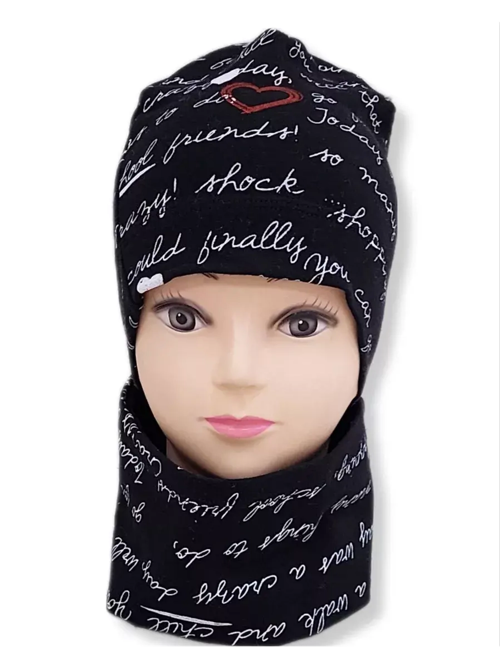 Комплект шапка трикотаж детская со снудом.