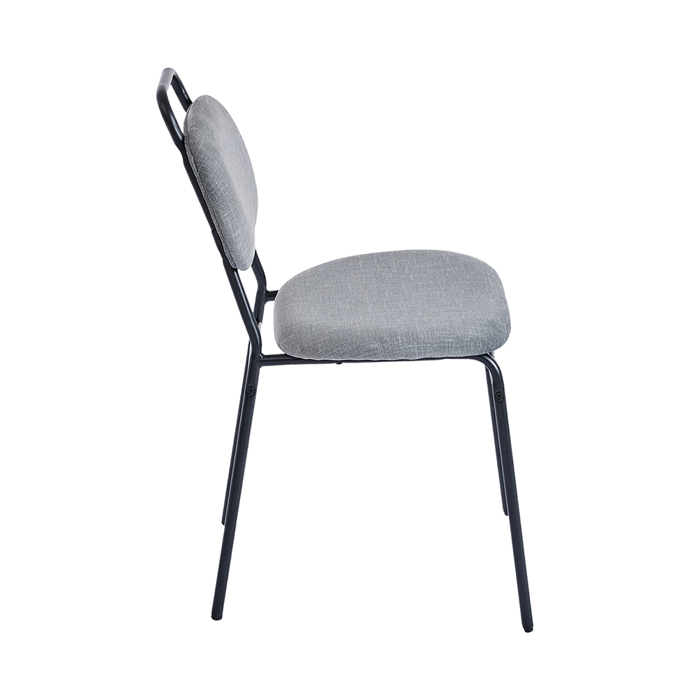 Стул MOLLY разборный черный каркас серое сиденье