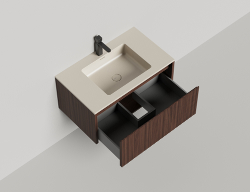 Подвесная тумба Domino 800, шпон, гладкий фасад, Onda Plus