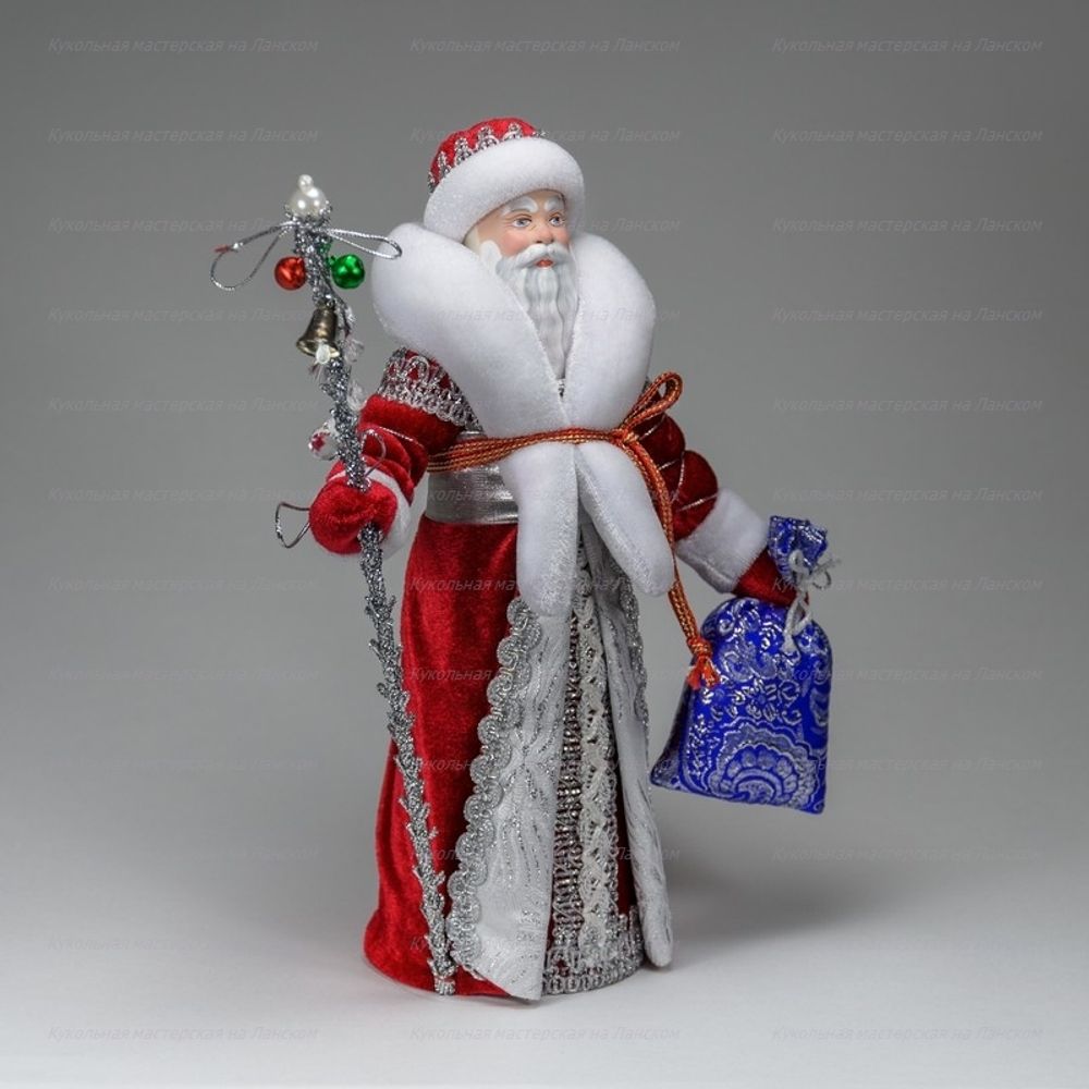 Кукла под ёлку Дед Мороз с посохом и мешком