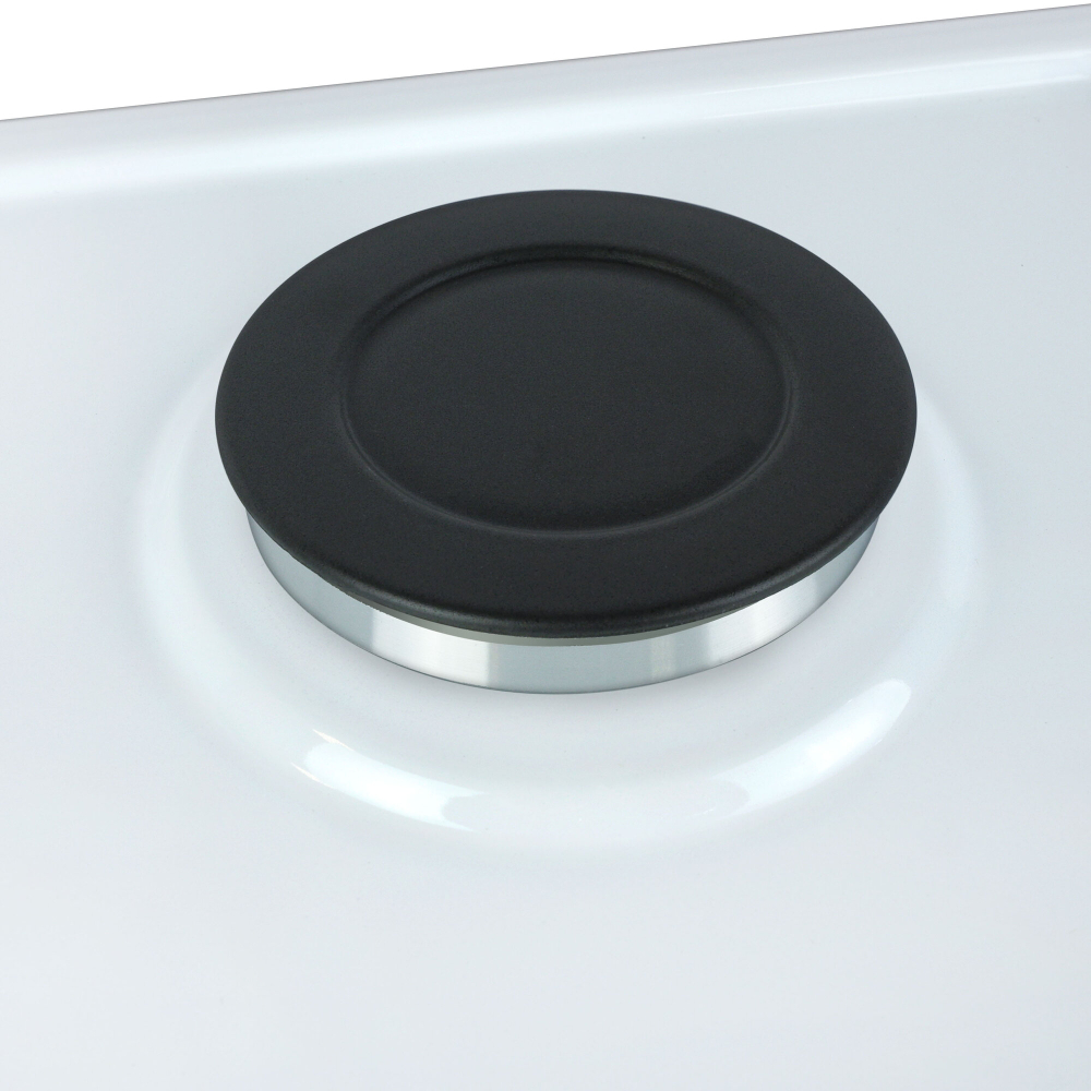 Газовая панель Ginzzu HCG-205, 2 конфорки, белая эмалированная рабочая поверхность