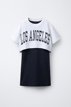 ZARA КОМБИНИРОВАННОЕ ПЛАТЬЕ В РУБЧИК, МЕЛАНЖ