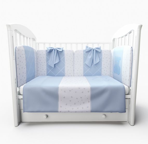 Набор в кровать для новорожденных Lollycottons Marsel, Голубой