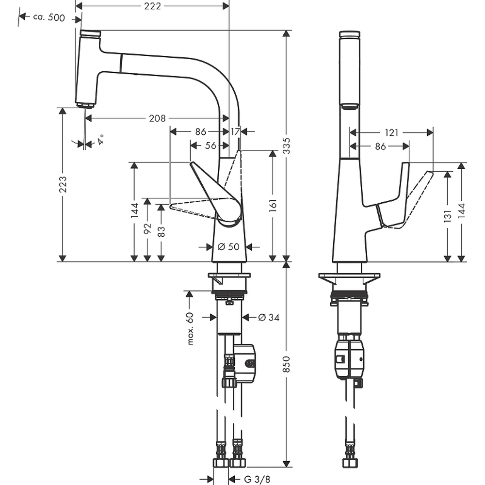 Смеситель для кухни Hansgrohe Talis Select S 72822000 хром