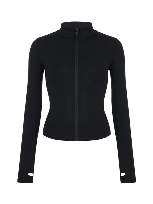 Лонгслив на молнии, черный