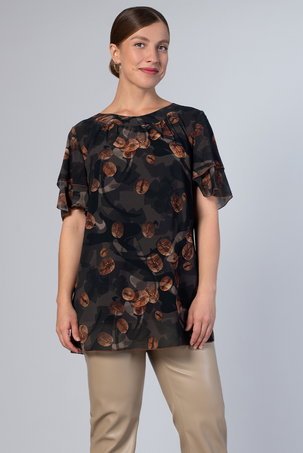 Блузка женская 3692ЛП, Кофе #284Коф093692ЛП
