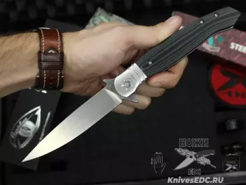 Складной нож REPTILIAN НКВД 03-1 c клинком из стали D2, рукоять зеленая микарта