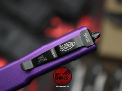 Нож Microtech UTX-70 A+++ Purple D/E BLACK - черный клинок / фурнитура, рукоять фиолет