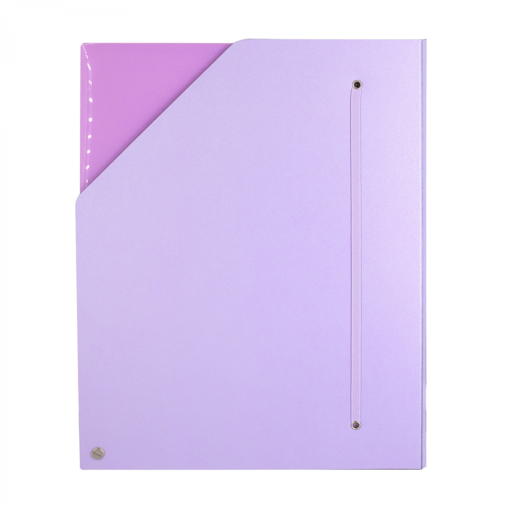 Папка архивная Alingar, A4, 330*250 мм, пластик, 1500 мкм, на резинке с 4 файлами, сиреневый