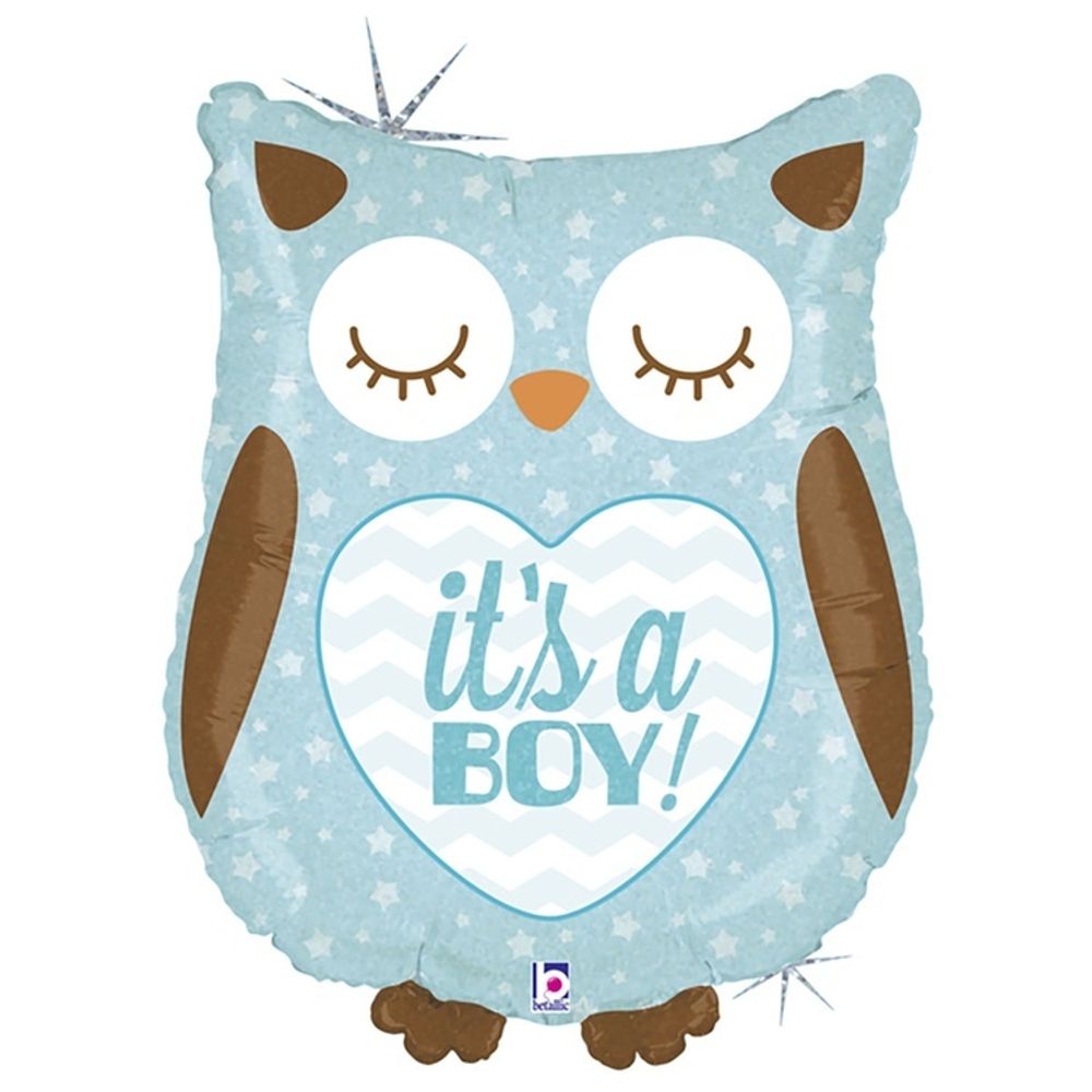 Шар Фигура IT&#39;S A BOY Сова голубая блеск