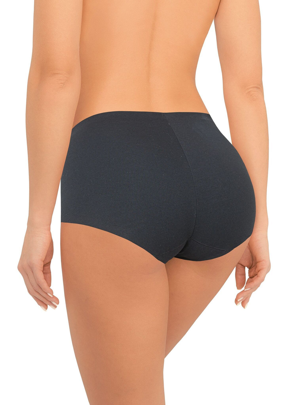 Высокие бесшовные трусики-слипы без рисунка (Размер: XXXL) (Цвет: белый)