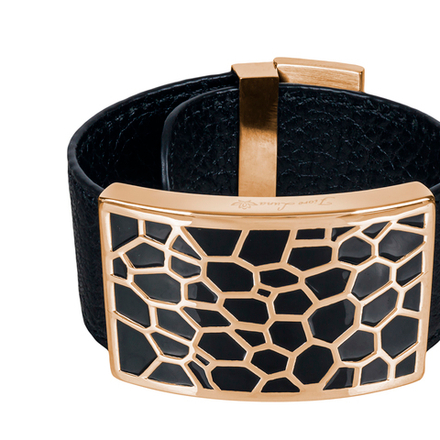 Браслет Fiore Luna на кожаном черном ремешке CB00992-2 G