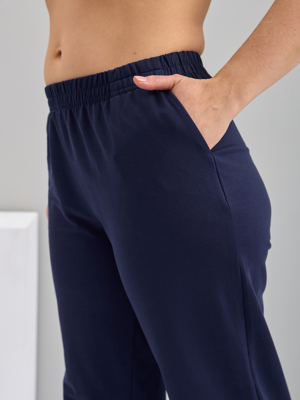 Костюм с брюками КБ-184/синий-треугольникиабстракция