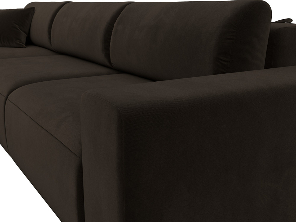 Диван угловой Лига-036 НПБ Классик Лонг левый угол МИКРОВЕЛЬВЕТ Коричневый