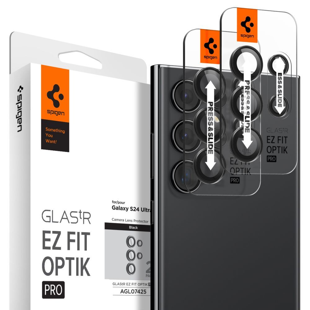 Стекло Spigen OPTIK.TR ”EZ FIT” CAMERA PROTECTOR 2-PACK GALAXY S24 ULTRA BLACK