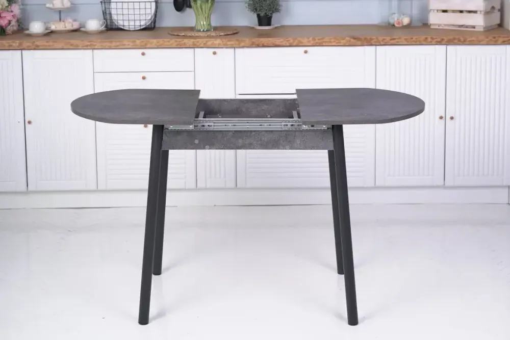 Стол обеденный Кэлли ЛДСП раздвижной каркас чёрный