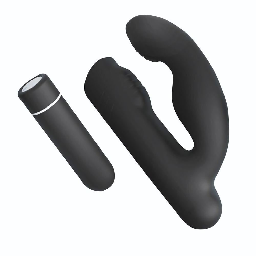 Черный вибромассажер Gladiator - 10,7 см. (Цвет: черный)