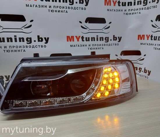 Передние фары VW Passat B5 daylight black