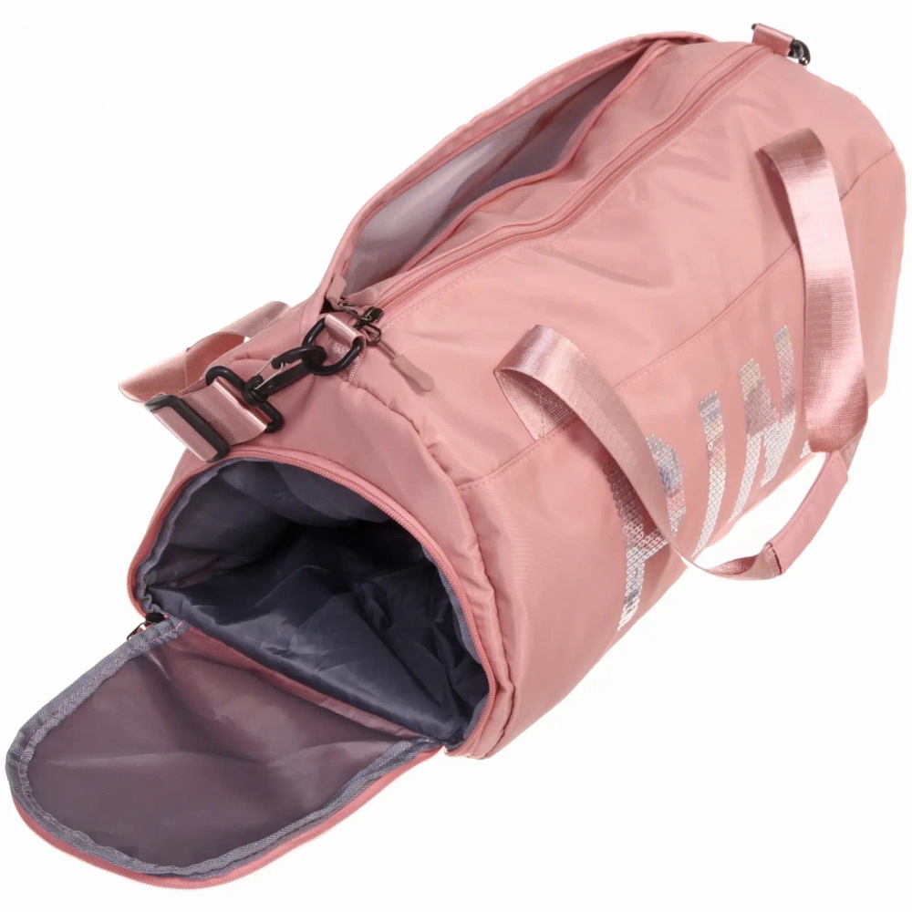 Сумка спортивная «Sport Pink»,водонепроницаемый отдел + 2 кармана+отдел под обувь, цвет пудровый, 42*24*18 см