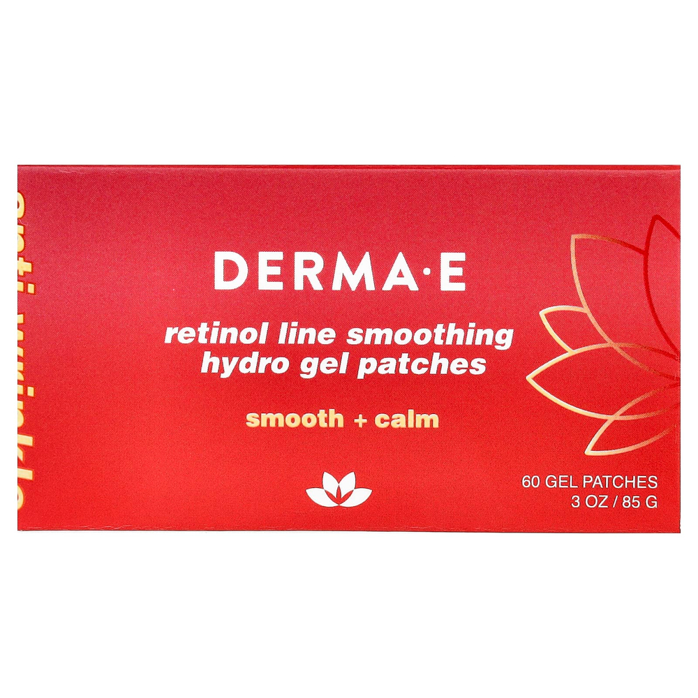 DERMA E, Разглаживающие гидрогелевые патчи с ретинолом, для всех типов кожи, 60 гелевых патчей