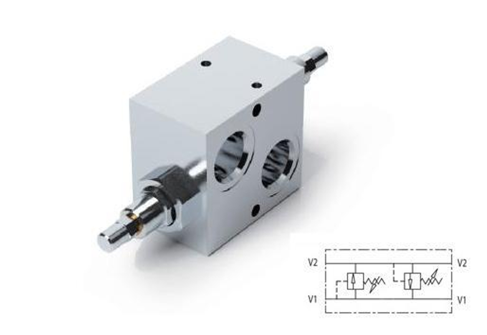 Клапан предохранительный двухсторонний VAU 1'' (V0470), 50-400 BAR, 160 л/мин. G1"