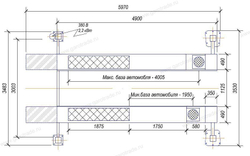Четырехстоечный подъемник со свободным проходом RLP4-4.5WAF