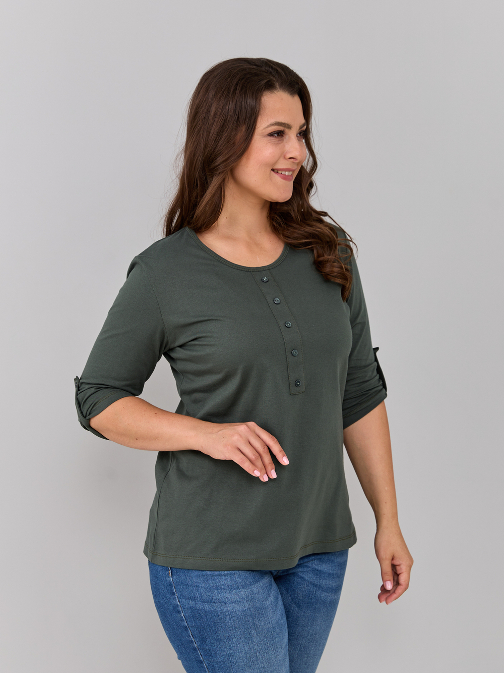 Лонгслив ЛНк-005/темно-зеленый