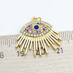 Подвеска Глаз, позолота, фианиты, размер 22*24 мм, цена за 1 шт