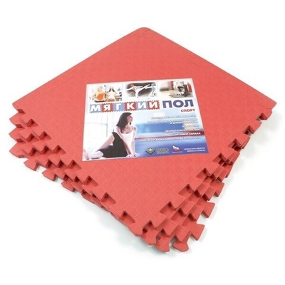 Мягкий пол Спорт 50х50х1,4 см красный до 10 шт. Красный1